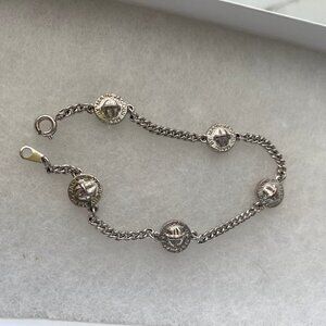 Marc by Marc Jacobs Silver Logo Disc/Coin Bracelet